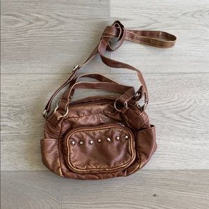 Brown fux leather bag